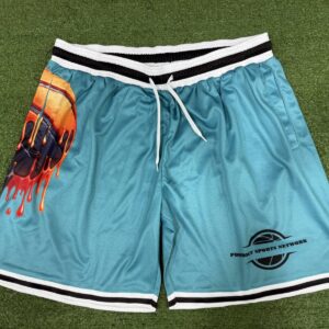 Prodigy Sports Network Teal “Drip Ball” Shorts